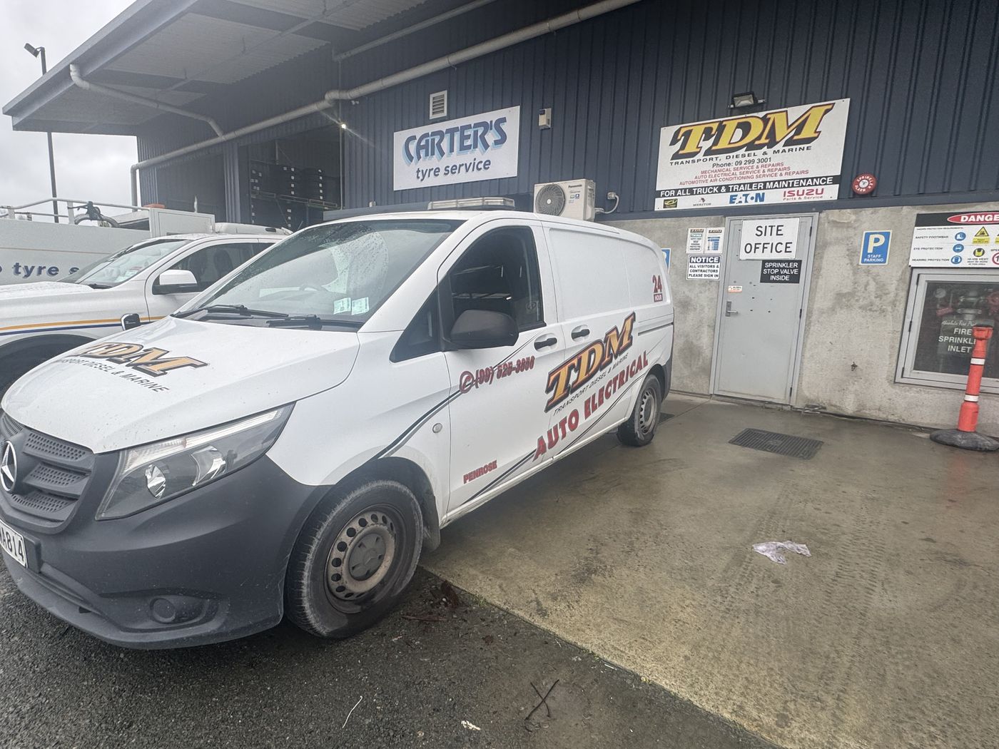 TDM workshop signage and auto electrical van
